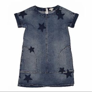 Crewcuts kids jean denim star dress size 7